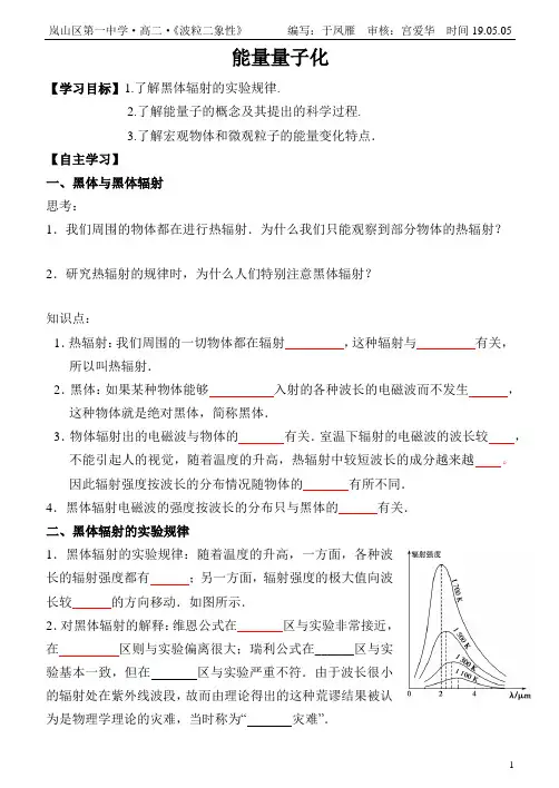 能量量子化(导学案)