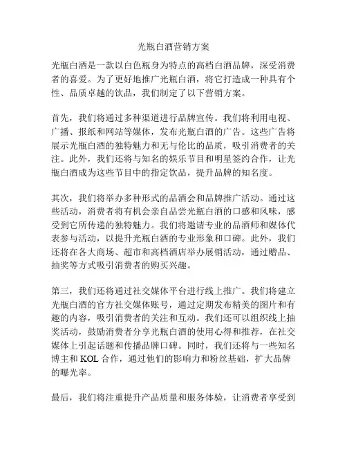 光瓶白酒营销方案 2