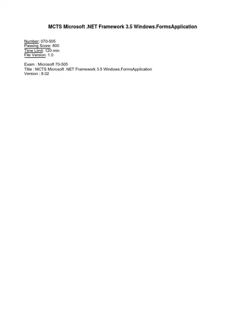 MCTS_dotNetFramework3.5_WindowsForms_Application_Development_70-505