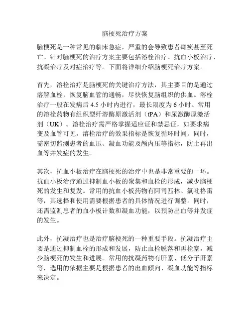 脑梗死治疗方案
