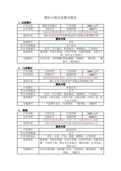 小程序报价单 2