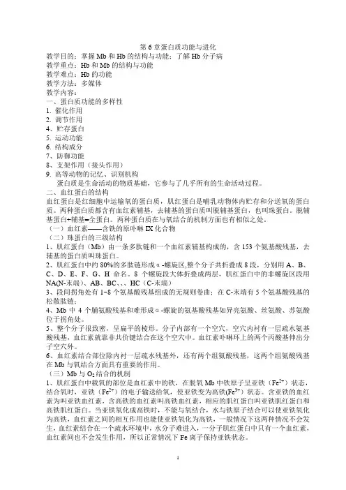 第6章蛋白质功能与进化