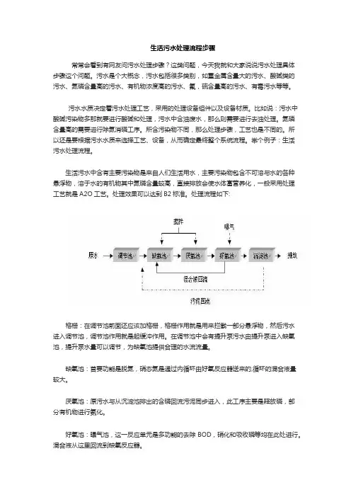 生活污水处理流程步骤
