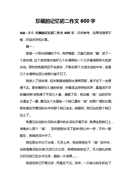 珍藏的记忆初二作文600字