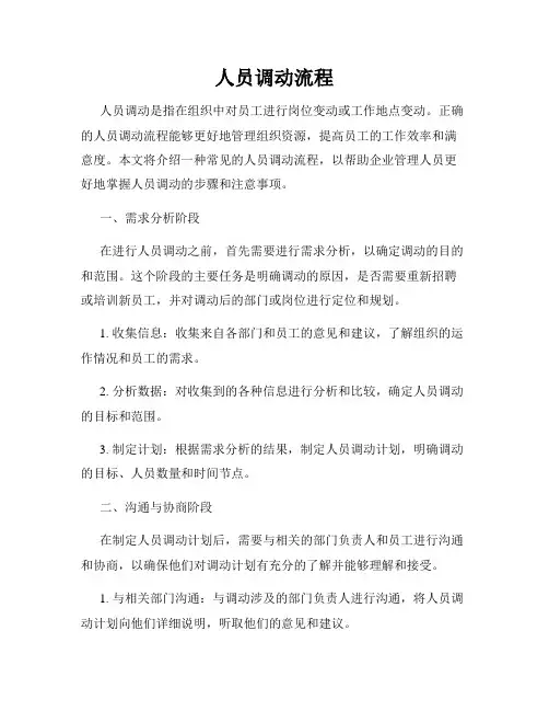 人员调动流程