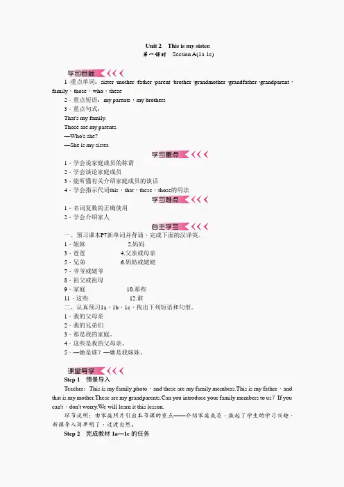 七年级英语上册(人教版)黄冈课件-Unit 2