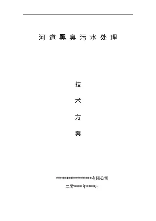 河道污水处理技术方案 2