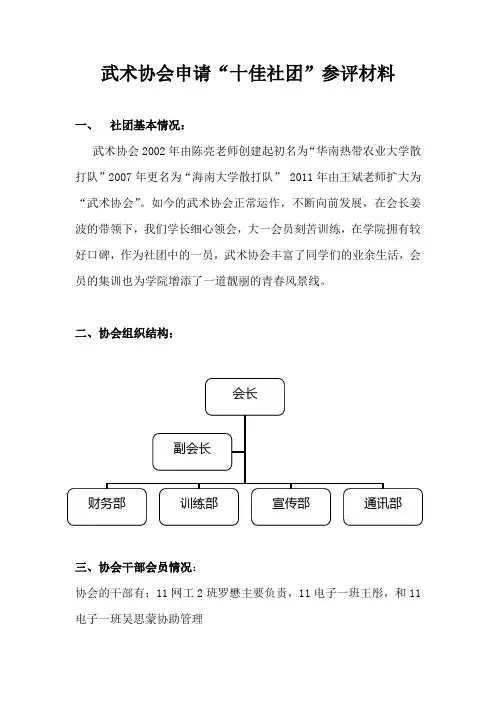 十佳社团申请材料