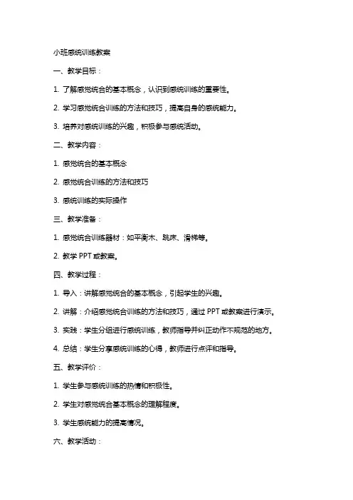 小班感统训练教案