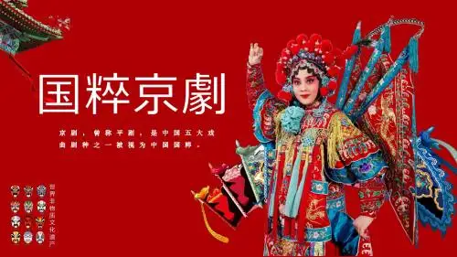 【框架完整】中国风国粹京剧戏曲文化PPT模板