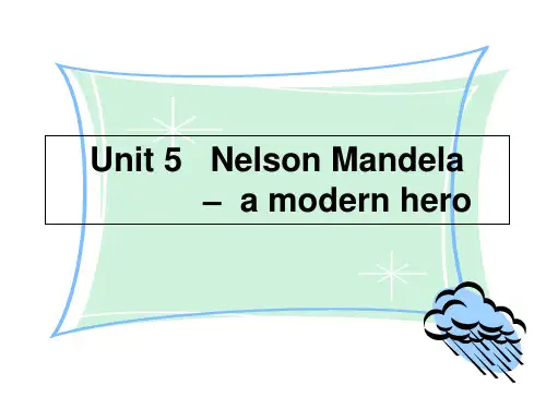 2019教育人教版高中英语 必修一 Unit5  《Nelson Mandela a  modern hero Reading》 课件 共26张PPT数学