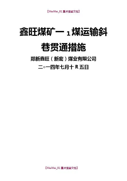 【参考借鉴】煤矿巷道贯通安全技术措施.doc