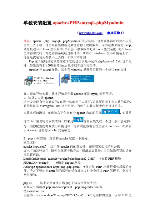 配置php+mysql+apache+phpMyadmin