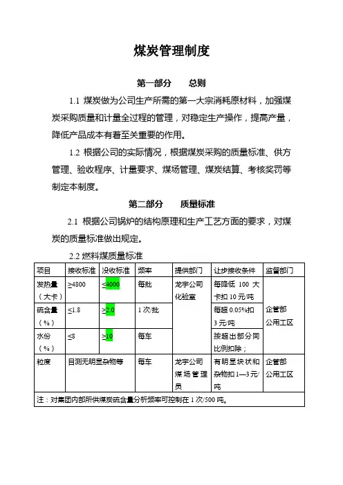 煤炭管理制度