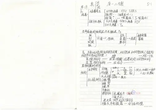 银川一中理科学霸高中生物笔记_2014高考状元笔记