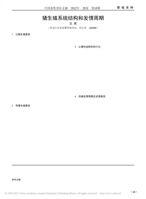 猪生殖系统结构和发情周期_王英