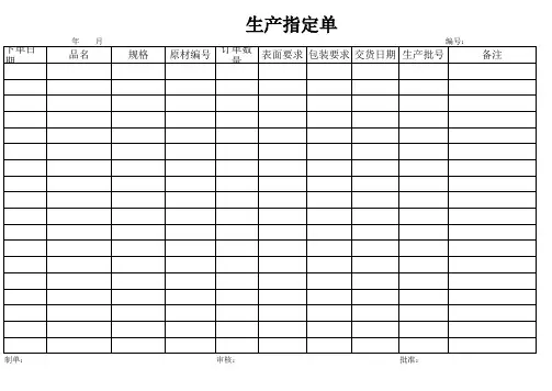 生产指令单