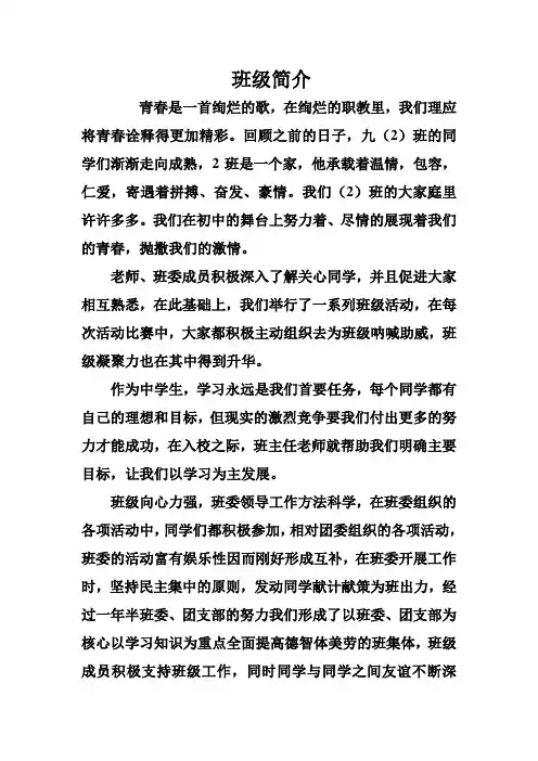 班级简介 2