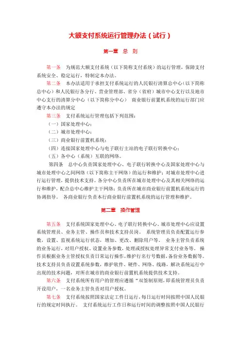 大额支付系统运行管理办法(银办发〔2002〕217号)