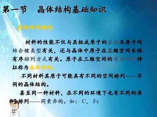 工程材料学第章晶体结构PPT课件