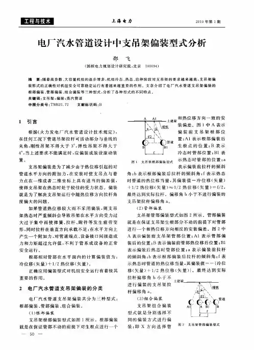 电厂汽水管道设计中支吊架偏装型式分析