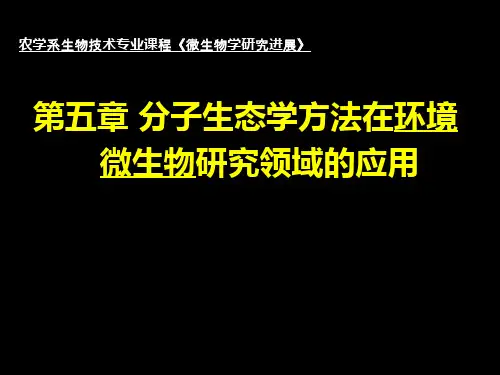 微生物研究进展chapter5分子生态学方法在环境微生物研究领域的应用.pptx