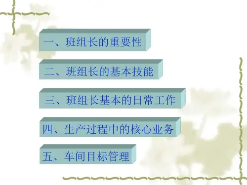 汽车行业班组长日常管理培训讲义