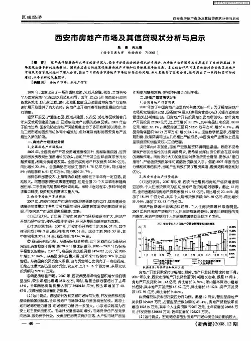 西安市房地产市场及其信贷现状分析与启示