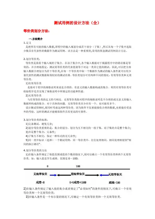 黑盒测试用例设计方法总结
