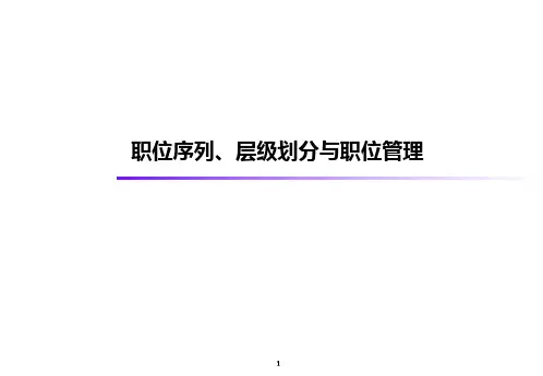 职位序列、层级划分与职位管理[1]
