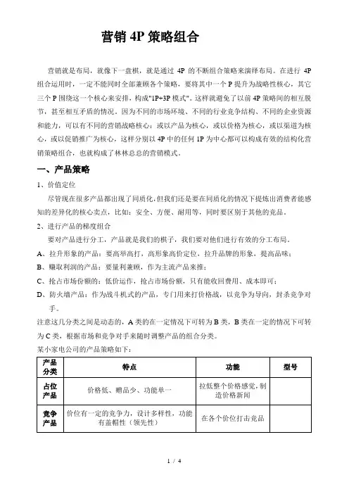 营销策略组合