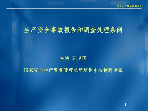 生产安全事故报告和调查处理条例