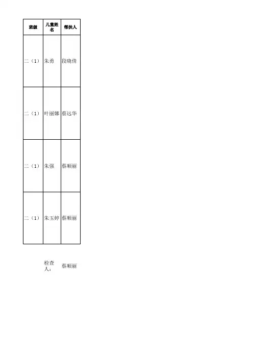 一生一档检查记录表