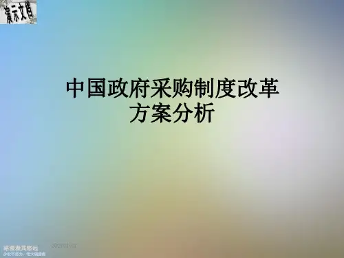 中国政府采购制度改革方案分析