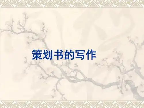 策划书格式及范文