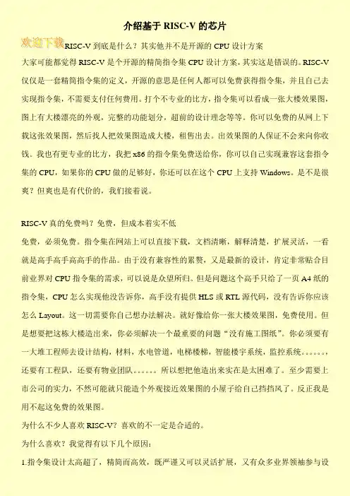 介绍基于RISC-V的芯片