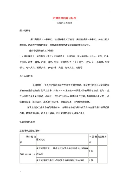 防爆等级划分标准