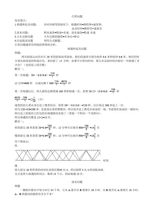 奥数行程问题专题训练