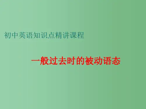中考英语 知识点精讲六 6 一般过去时的被动语态课件