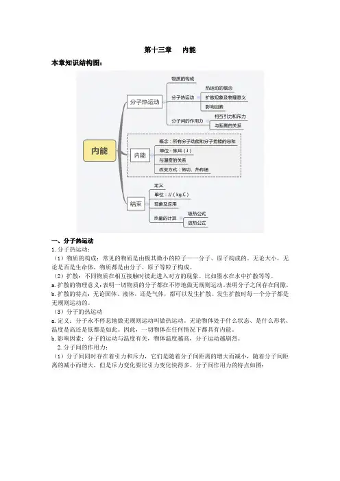 九年级上册物理各章节知识点总结