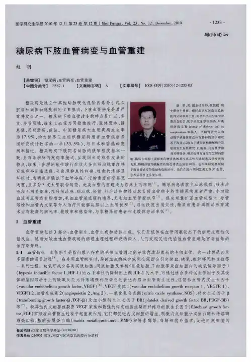 糖尿病下肢血管病变与血管重建