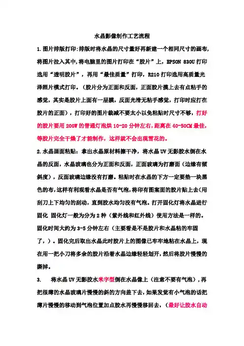 水晶影像制作工艺流程