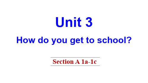 Unit 3 How do you get to school Section A课件