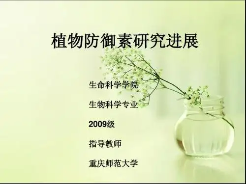 植物防御素研究进展