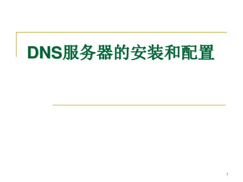 DNS服务器的安装和配置
