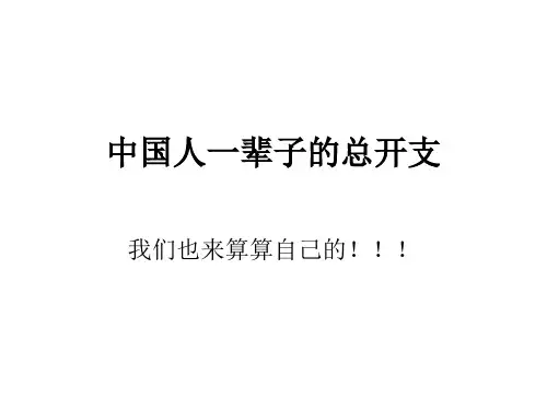 中国人一辈子的总开支