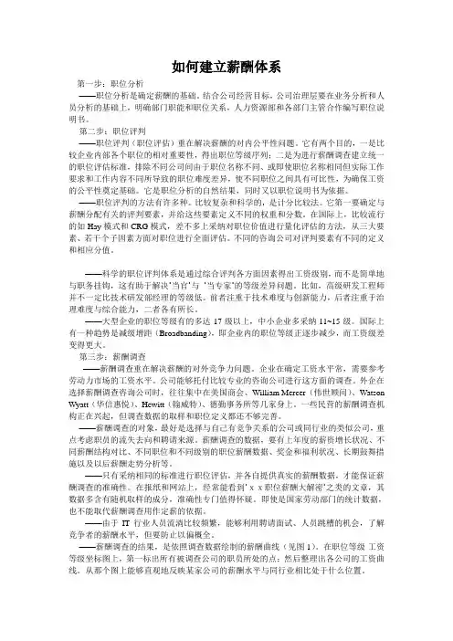 如何建立薪酬体系