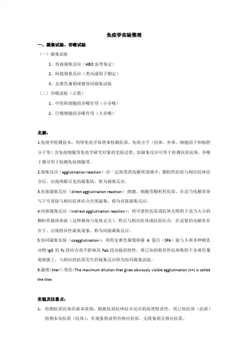 免疫学实验整理