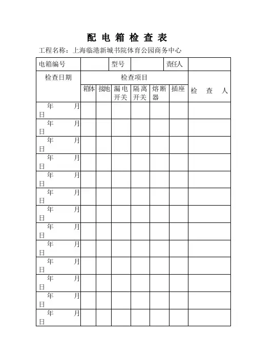 配电箱检查表