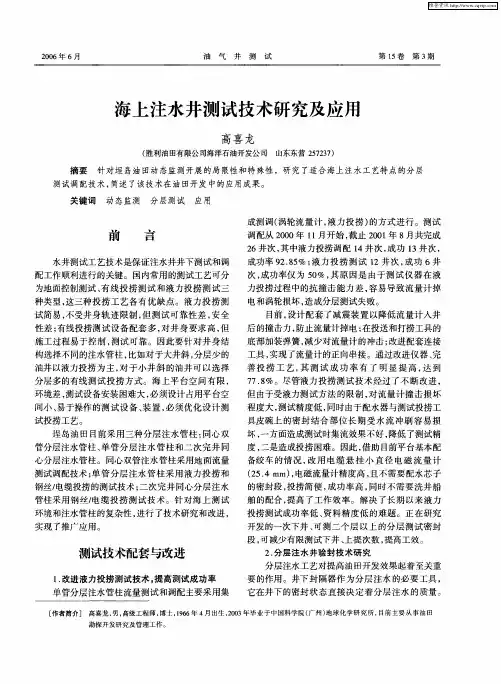 海上注水井测试技术研究及应用